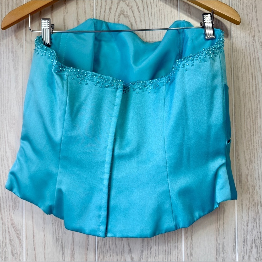Alfred Angelo Turquoise Beaded Strapless Corset Top Size 14 NWT - Picture 4 of 4
